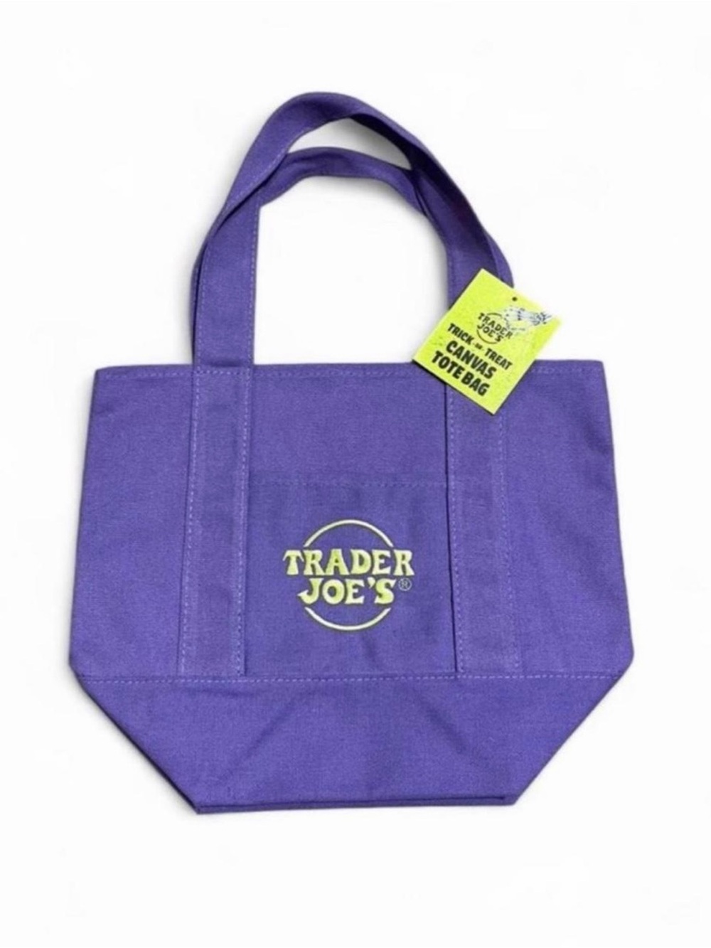 Trader Joe's Purple Canvas Tote Bag